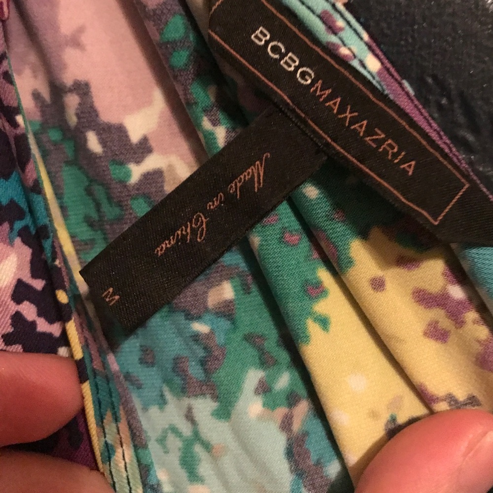 BCBG Multi Color One Shoulder Mini Dress - Picture 7 of 10